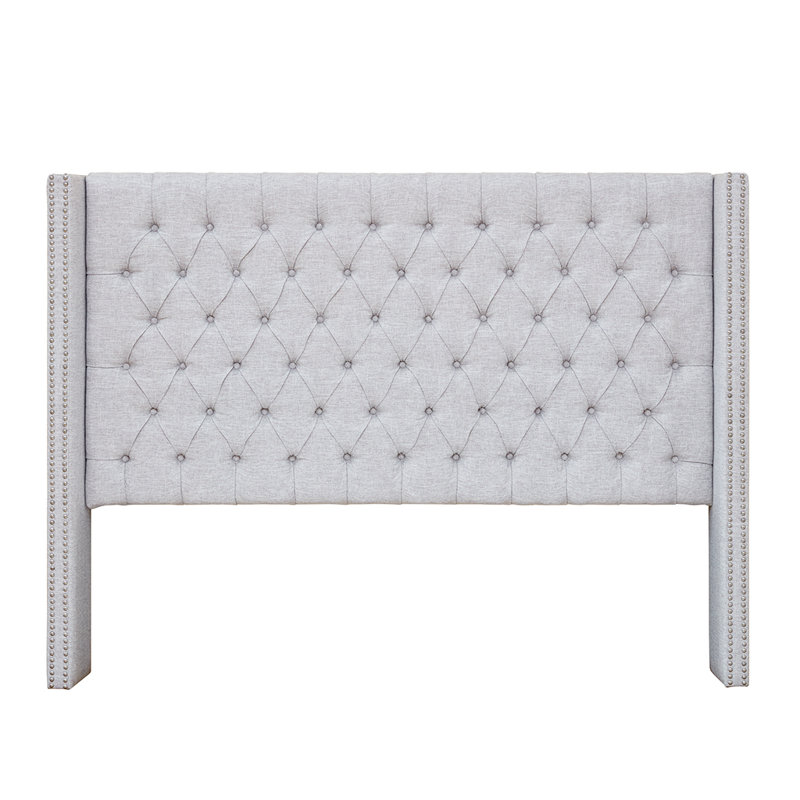 Tête de lit tapissier gris grand
