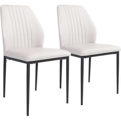 Gilfillan 35'' Modern Kitchen Dining Chair, Dining Room Chairs with Stable Steel Legs, Upholstered Solid Back Side Chair(2 Chairs)