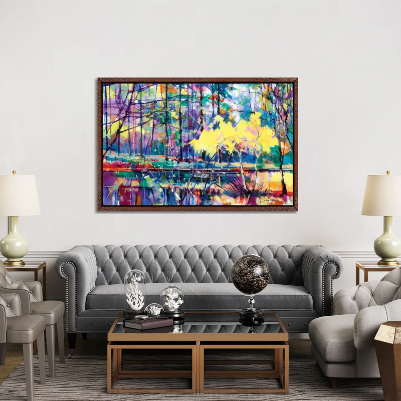 Meadowcliff Island by Doug Eaton - Painting on Canvas, Classic Brown Wood Framed, 152.5 cm H x 101.5 cm W