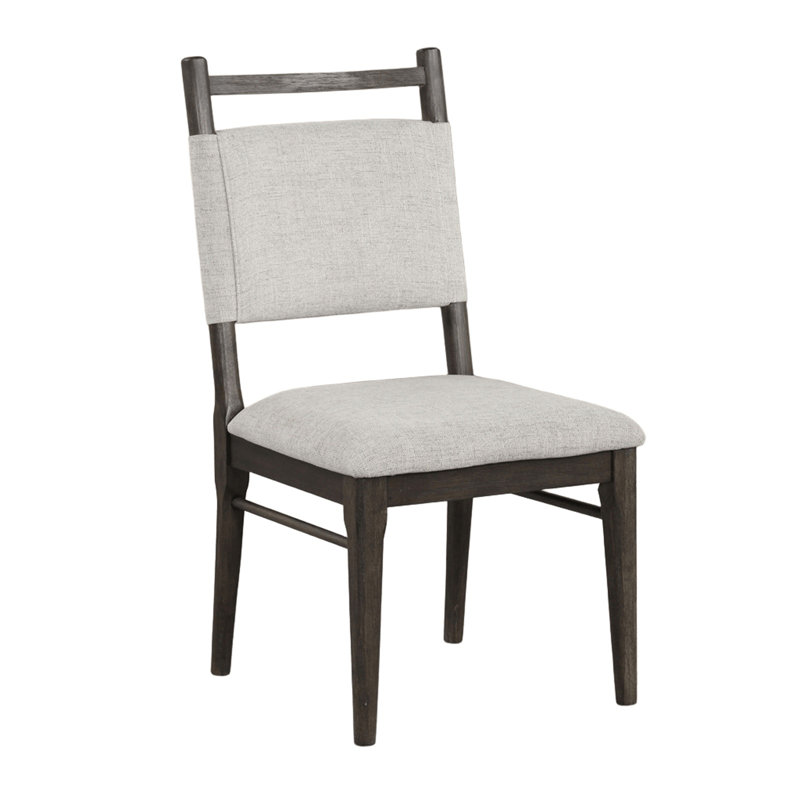 Ensemble de chaises de salle à manger 100% polyester rembourrées noyer foncé