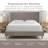 Vireo Pearl Upholstered Bed Frame With Modern Boucle Headboard, Queen Size, Minimalist Bed Frame, Platform Bed, No Box Spring Required, Bed Frame Wood Slats, 70.5" X 87.25" X 46.5"-106884472