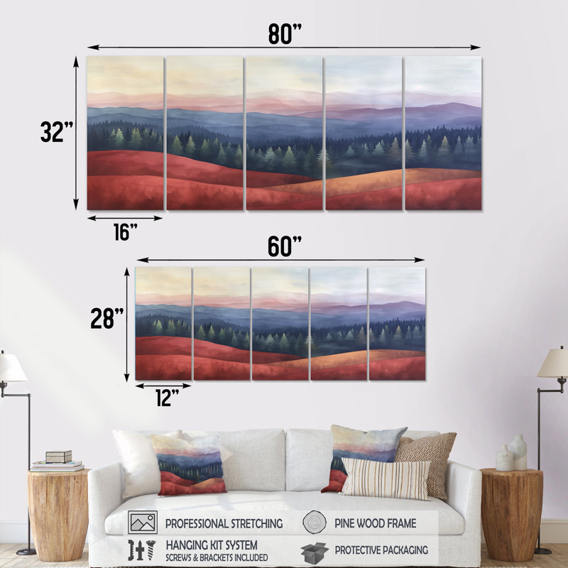 Christner - campagne, ensemble d'art sur toile, H 32 po x l 80 po