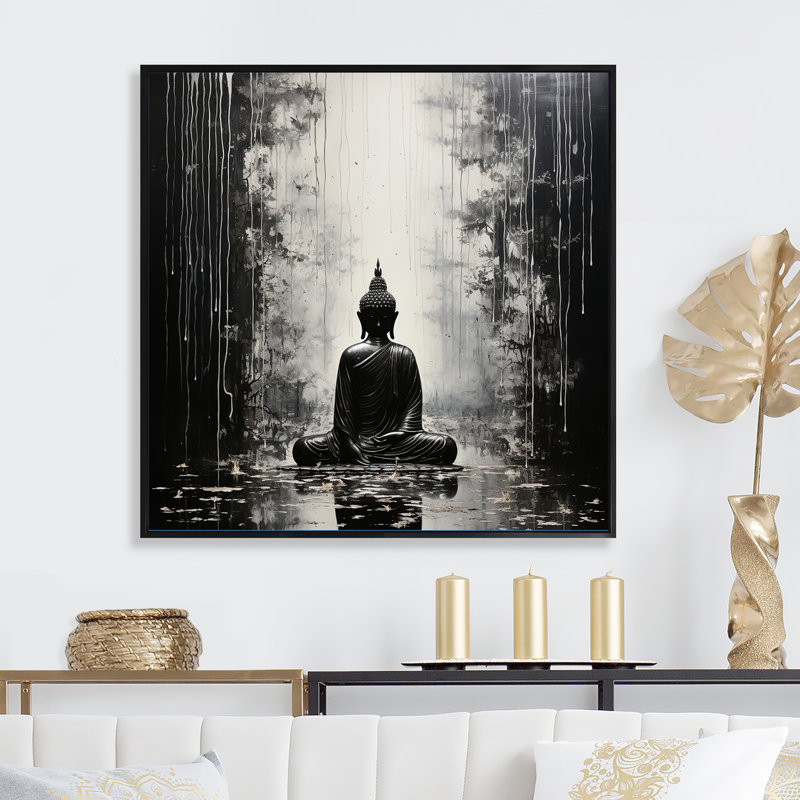 Saint Bouddhisme, reproduction d'art sur toile, H 36 po x l 36 po x P 1,5 po, Cadre flottant noir