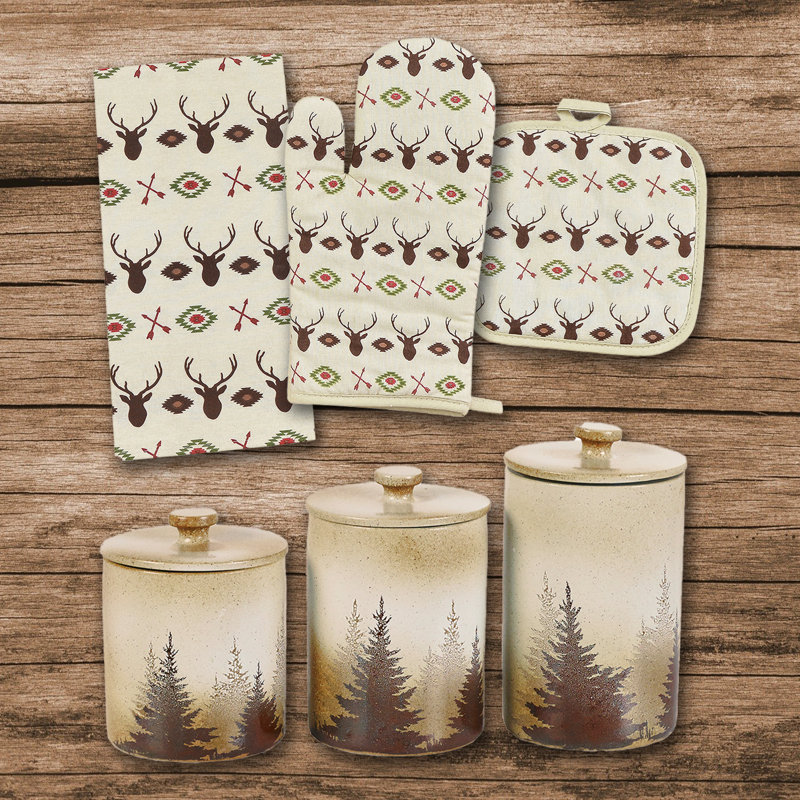 Ensemble de cuisine 13 pièces Aztec Bear Southwestern Rustic Lodge