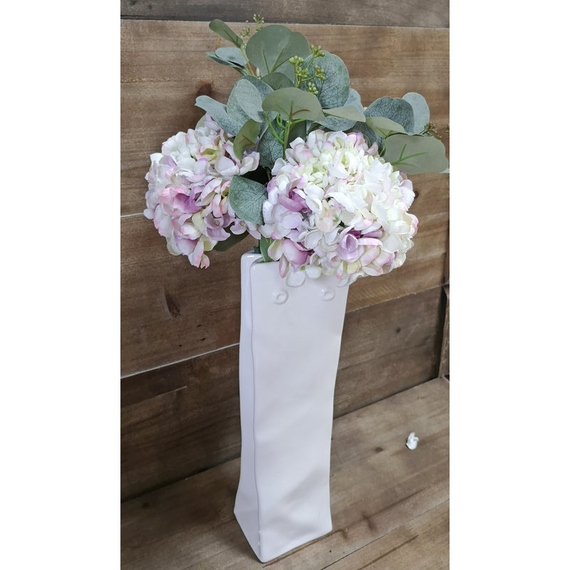 Ensemble 4 pièces de hortensia et eucalyptus, Rose