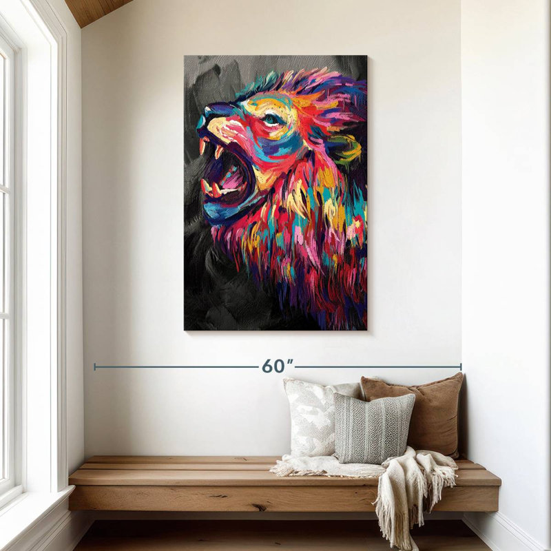 Roar du lion Brampt, couleur abstraite, H 45 po x l 30 po