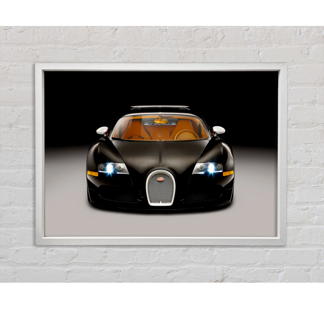 Bugatti Veyron Schwarz - Einzelner Bilderrahmen Kunstdrucke auf Leinwand