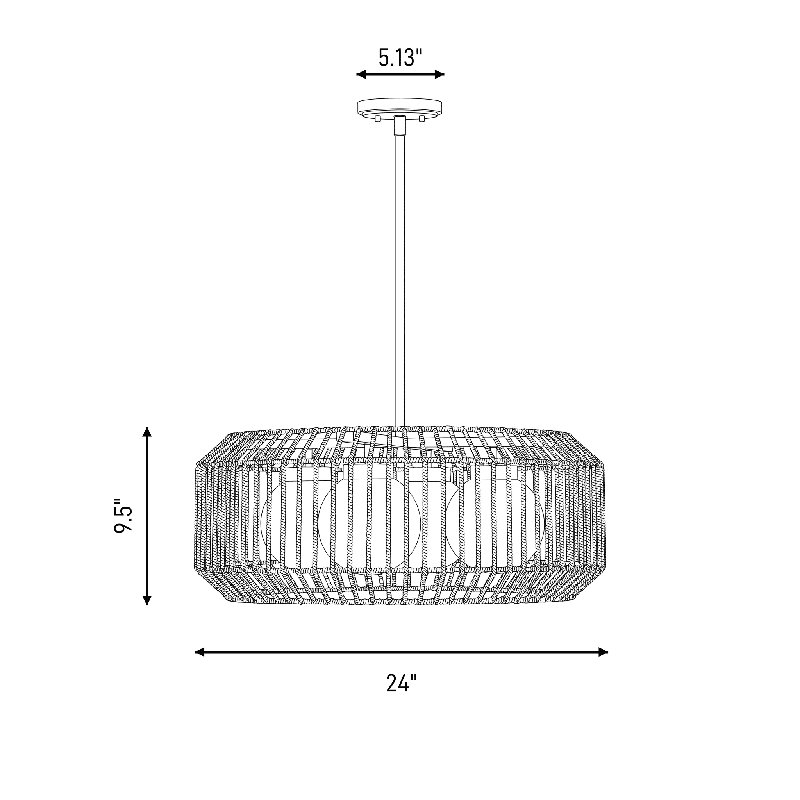 Luminaire suspendu 1 lumière Deenah, H 17,25 po x l 16 po x P 16 po, 1 lumières