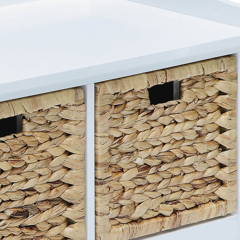 Banc fonctionnel beige avec 3 espaces de rangement pour panier gardé Compartiments dissimulés polyvalents