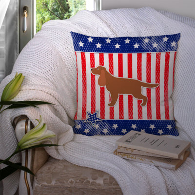 Patriotic Striped Outdoor Throw Pillow