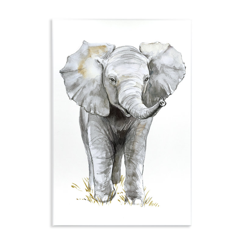 Plaque murale simple bébé éléphant, design par Elena Markelova, H 19 po x l 13 po