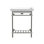Gloss White Fireclay Rectangular Console Bathroom Sink with Overflow