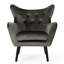 Le fauteuil à oreilles gris en velours offre à la fois style et durabilité, fauteuil confortable pour une sensation luxueuse-1224663298