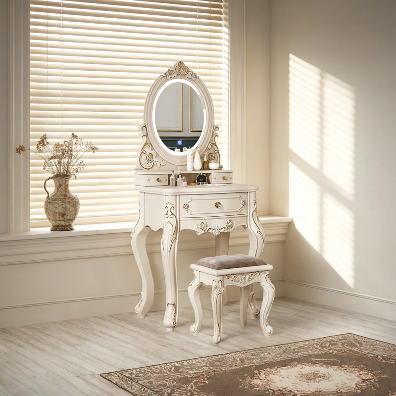 Ensemble de coiffeuse 23,62 "European Classical Beige