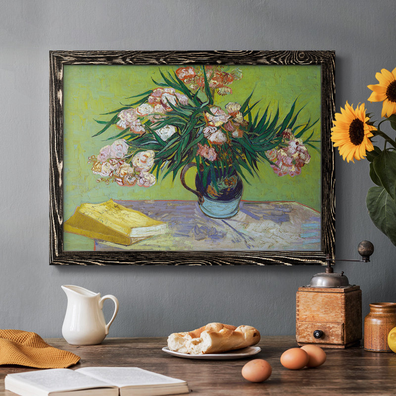 Oleanders, reproduction d'art sur toile, H 26 po x l 38 po x P 1,5 po, Noir