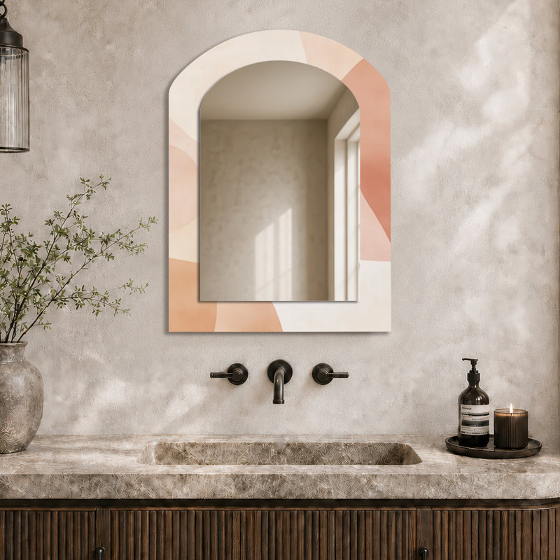 Miroir mural rose en métal Minimalist, 34" x 25"