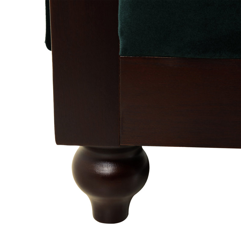 Morosini Upholstered 59.44'' Reception Loveseat, Dark Green