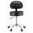 Round Rolling Stool Swivel Stool with Backrest Height Adjustable Black