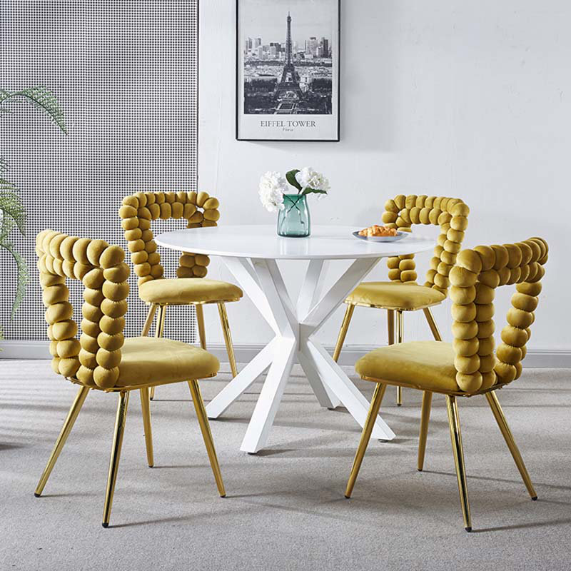 Dierf 18.11'' H Upholstered Parsons Chair, Yellow, 2