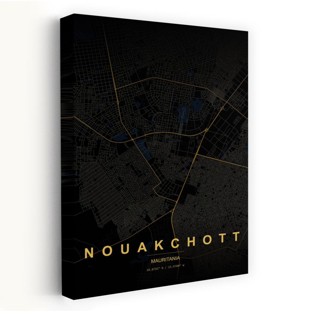 Nouakchott Map Abstract Geometric Minimalist City Wall Art Print