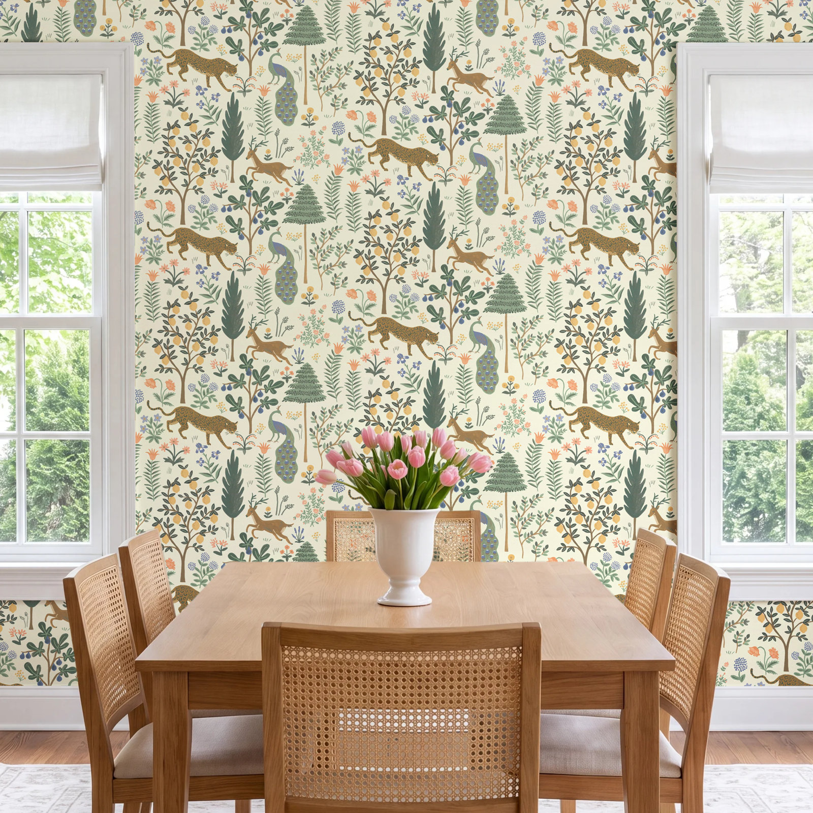Menagerie Self-Adhesive Wallpaper, Cream