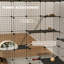 Grande cage à chat à 4 niveaux, parc pour chat 55 po avec plateformes, rampes, accessoires, aire d'exercice pour chaton en métal amovible, noir