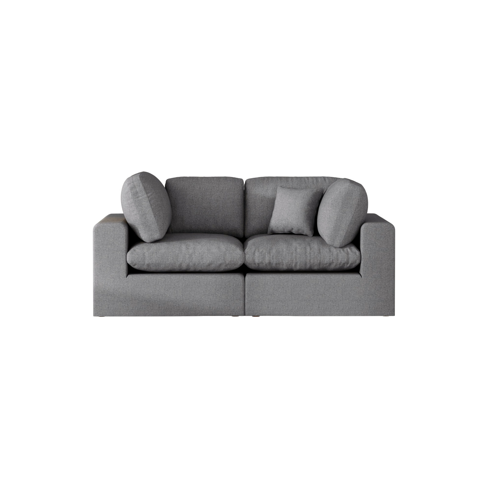 Jossa 38" Modular Sofa, Gray Polyester