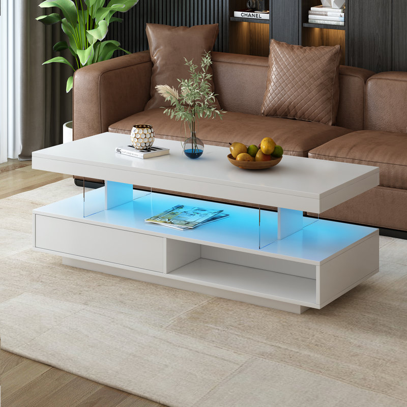 Table basse avec rangement Boby, Blanc