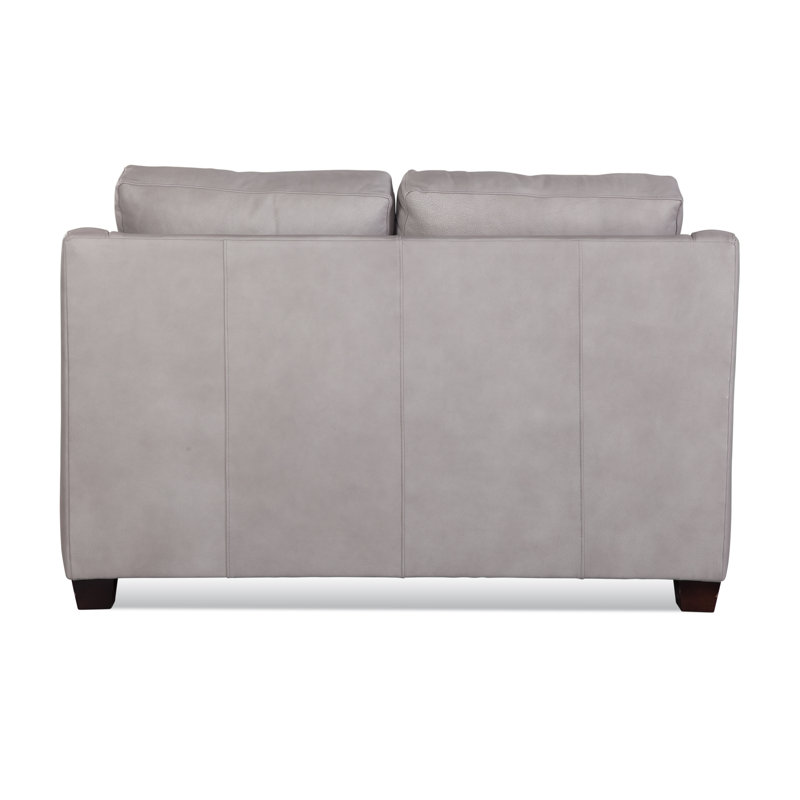 Oliver Leather Loveseat, Luxtan White, Java
