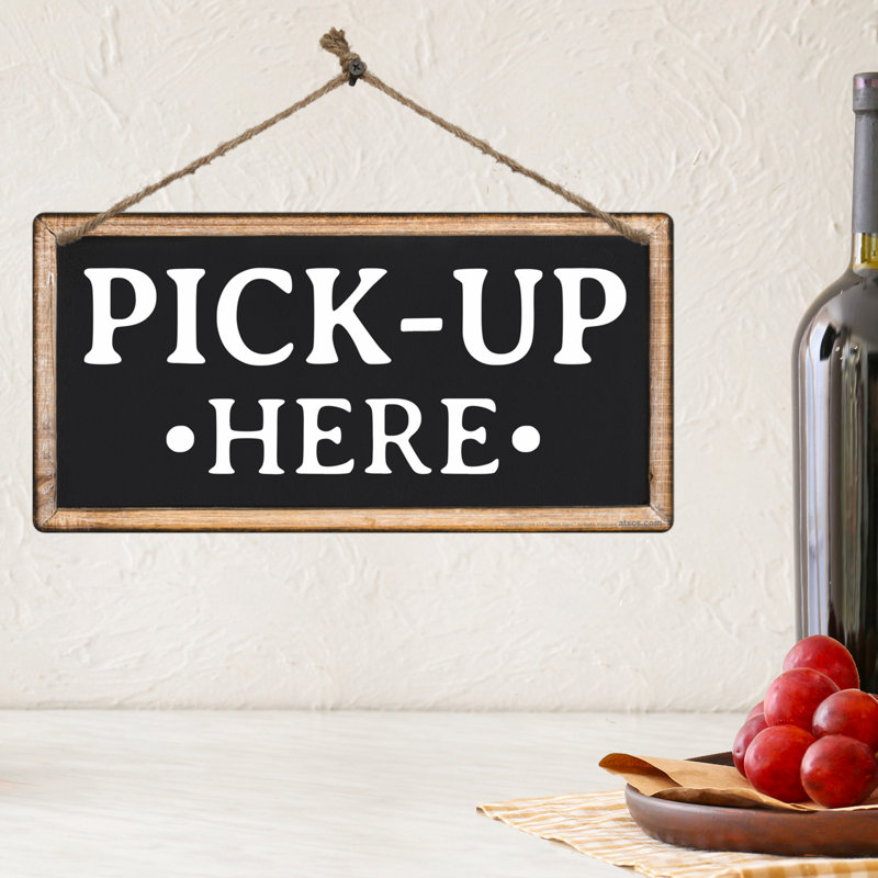 Black and White Aluminum Order and Pick-Up Signs Set