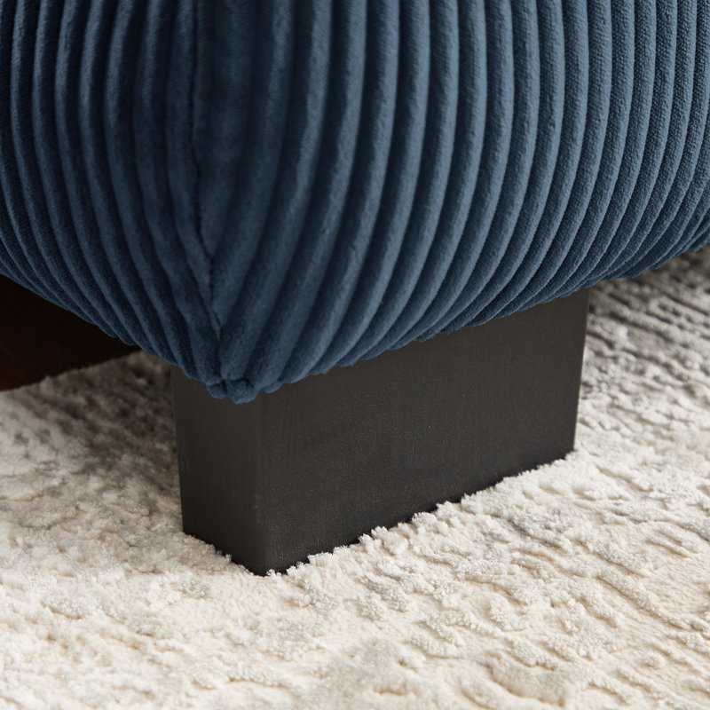 Canapé modulaire en L avec repose-pieds 4 places Nimbus, Bleu
