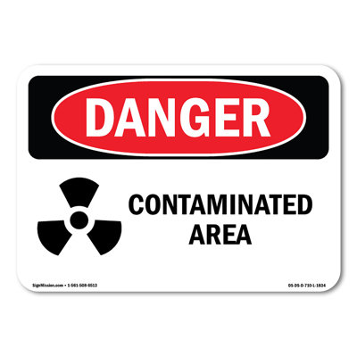 Contaminated Area Decal 7" X 5"