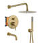 Round 3 Functions Wall Mount Dual Shower Head Complete Shower System with Rough-in Valve-58146946