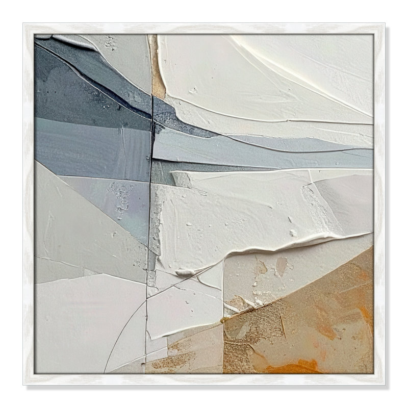 «Plastered IV» par Alonza Saunders, White Woodgrain, 23.5'' W x 23.5'' H, Framed Print