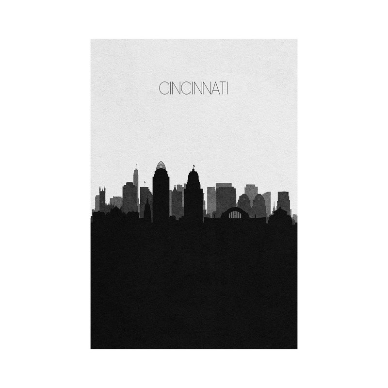 Cincinnati, Ohio City Skyline by Ayse Deniz Akerman - Wrapped Canvas Gallery-Wrapped Canvas Giclée, 30.48 cm H x 45.72 cm W