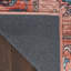 Tapis oriental en polyester tissé à la machine en rouge / noir-87897497