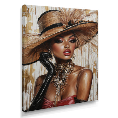 African American Country Charm Glam Portrait - Woman Glam Wall Decor