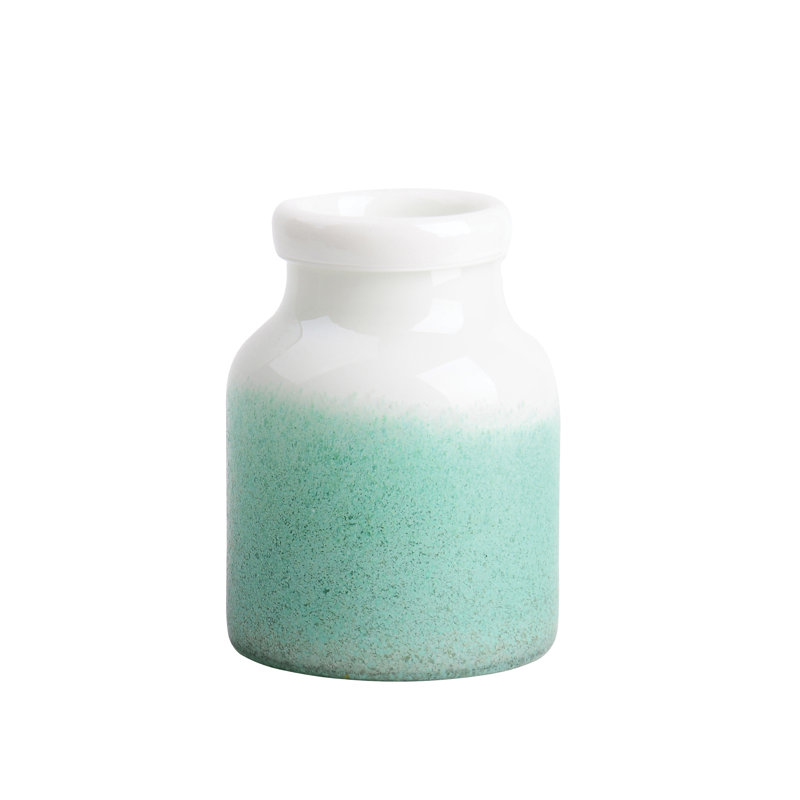 Vase de table en verre 8 po Mcray, Blanc / Vert