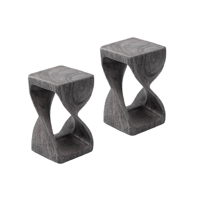 Table d'appoint d'extérieur en béton torsadé, 2