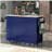 Rubberwood top kitchen cart storage room, including tableware organizer and 8 removable drawers, 5 wheels, suitable for kitchen and restaurant, deep blue-365387755
