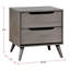Chambre à coucher avec table de chevet moderne Mid-Century avec 2 tiroirs en bois massif gris