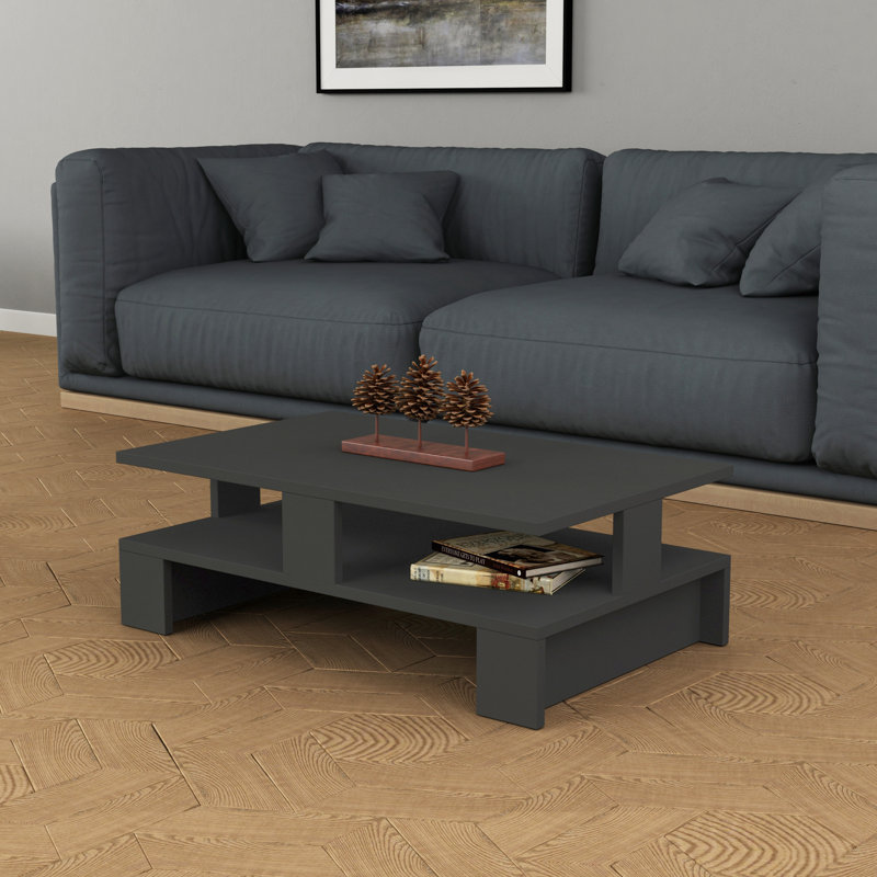 Airdrie Sled Coffee Table with Storage, Anthracite