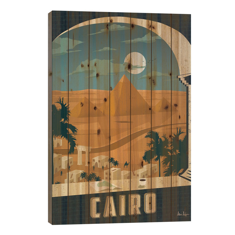 Impression sur bois «Ibissam Cairo» - Sans cadre, H 26 po x l 18 po x P 1,5 po