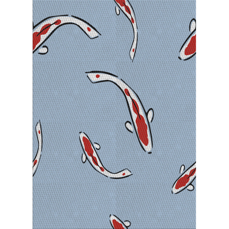 Tapis de la surface bleue en laine touffeté à la main Brashears