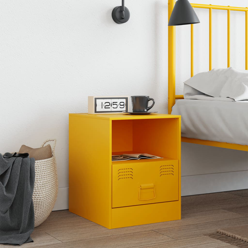 Vidaxl Bedside Cabinet 34.5X39x44 Cm Steel