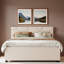 Upholstered Platform Bed With Brick Pattern Headboard And Trundle-800651564