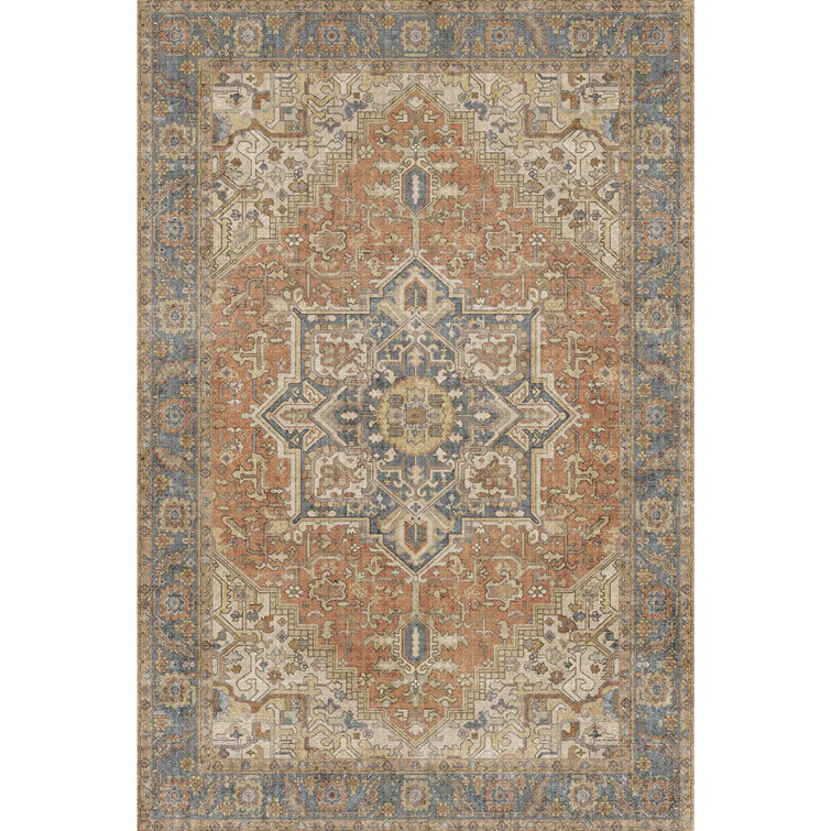 Bohemian Vintage Area Rug Washable Non Slip Moroccan Indoor Rug