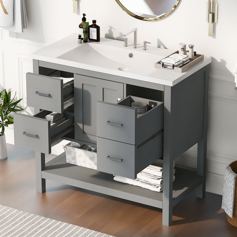 Ensemble de meuble-lavabo moderne 36 "avec USB, Gris