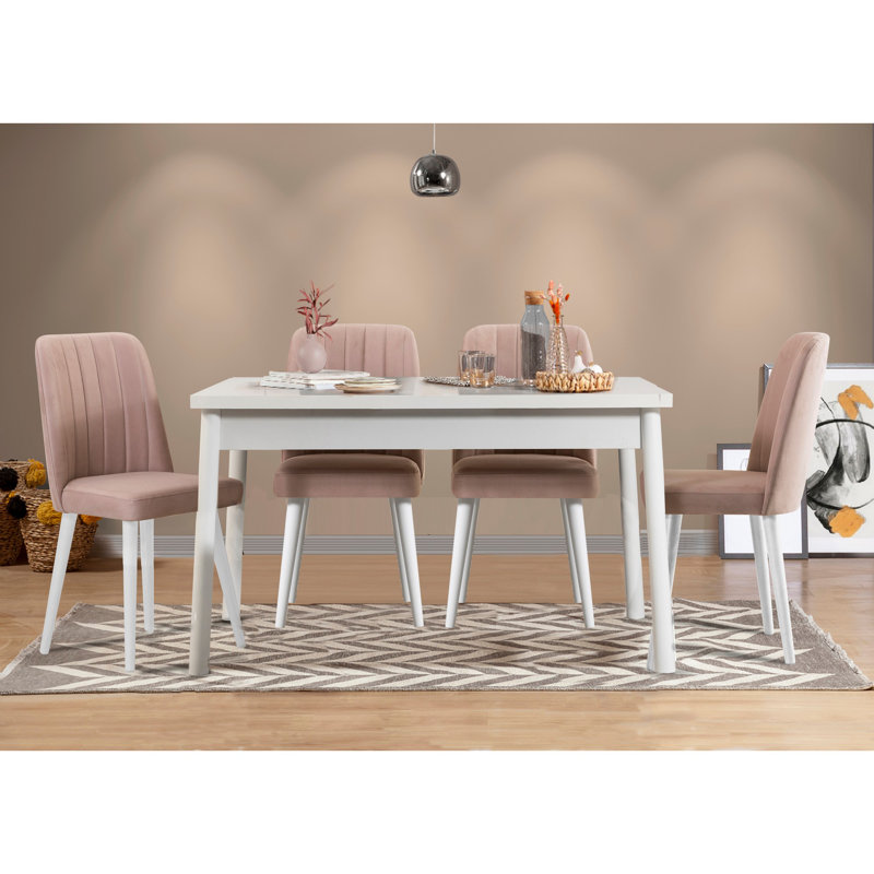 Ensemble repas pour 4 personnes Cleary, Blanc, Brun, Blanc