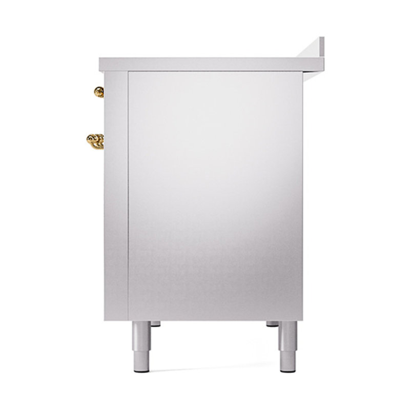 ILVE Nostalgie II Noblesse 48 in Induction Range, Stainless Steel/Brass